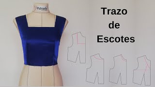 4 Escotes básicos | Patronaje para principiantes.