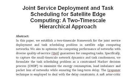 Joint Service Deployment and Task Scheduling for Satellite Edge Computing  A Two Timescale Hierarchi