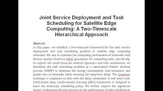 Joint Service Deployment and Task Scheduling for Satellite Edge Computing  A Two Timescale Hierarchi