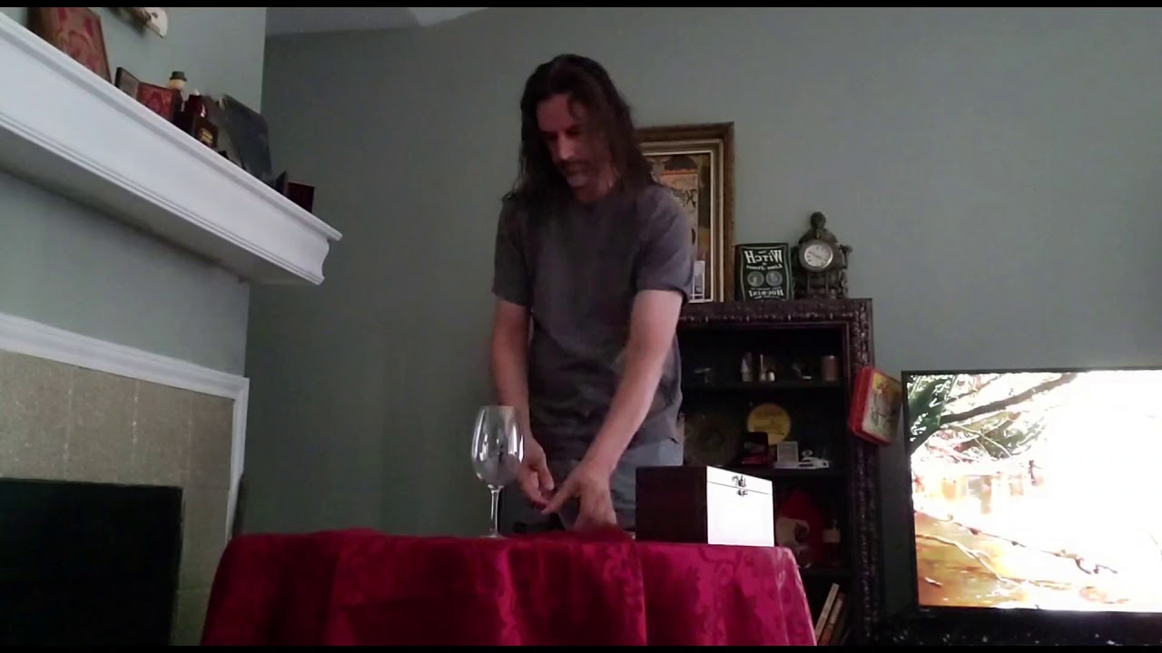 Floating wine glass illusion.