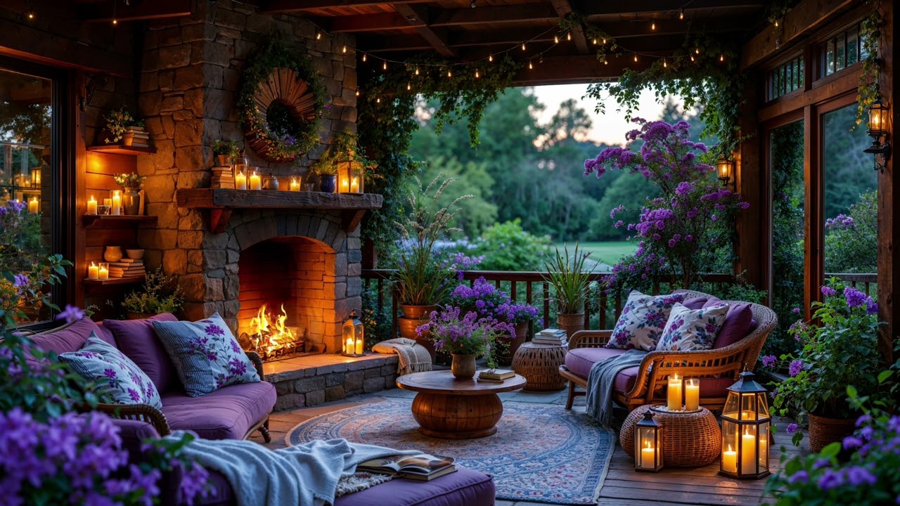 🔥 Reading by the Fire – Spring Ambience with Fireplace Sounds