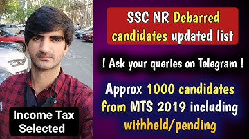Approx 1000 withheld/pending candidates debarred from SSC MTS 2019 updated list for Northern Region