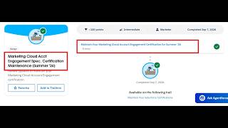 Marketing Cloud Acct Engagement Spec. Certification Maintenance (Summer '26) | Salesforce