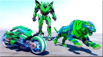 Lion Robot Transform Bike: Moto Robot Games Android Gameplay