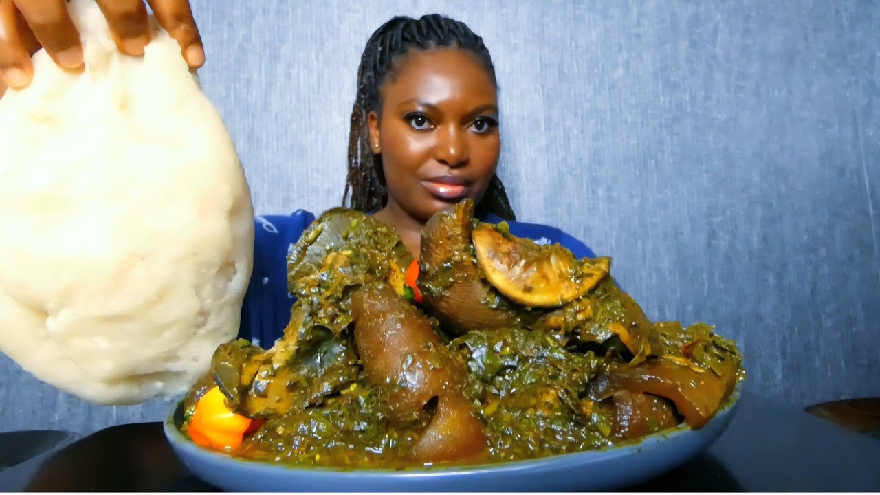 Cook and Eat With Me delicious afang soup with fufu 
