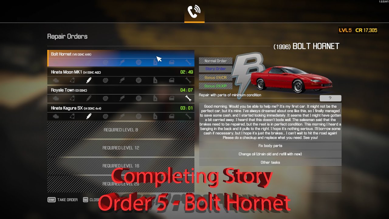 Completing Story Order 5 - Bolt Hornet Guide - Car Mechanic Simulator 2021