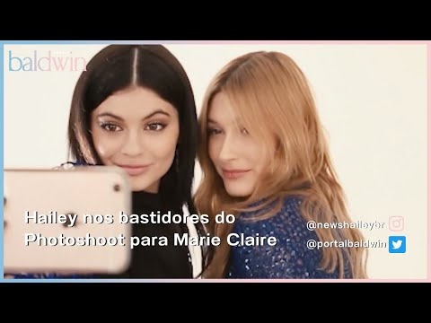 LEGENDADO: Hailey nos bastidores do Photoshoot para Marie Claire