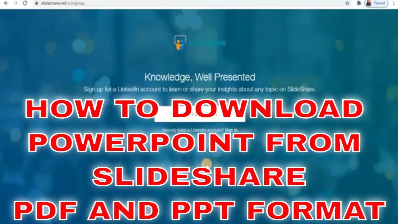 how to download slideshare presentation