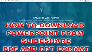 How To Download Ppt From Slideshare