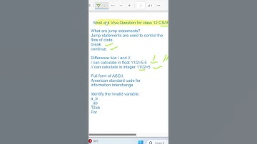 Most Asked Viva Questions for Class 12 CS/IP/IT | Exam Tips