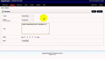 OpenCart Tutorial Catalog Reviews
