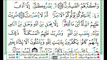توفيق النوري سورة ال عمران مكتوبة من الآية 109 إلى الآية 115 (للحفظ) برواية ورش