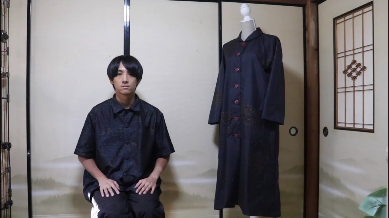 着物をリメイクしてコートワンピースを作ってみたら大島紬らしさも感じられる昭和レトロな服ができた