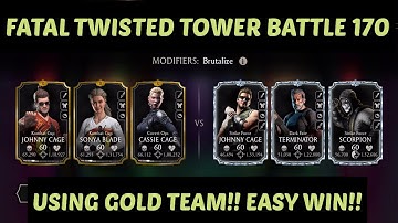 FATAL TWISTED TOWER BATTLE 170 USING GOLD TEAM!! EASY WIN!!
