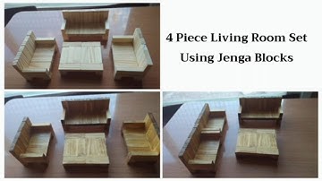 Living Room Set Furniture Using Jenga Blocks