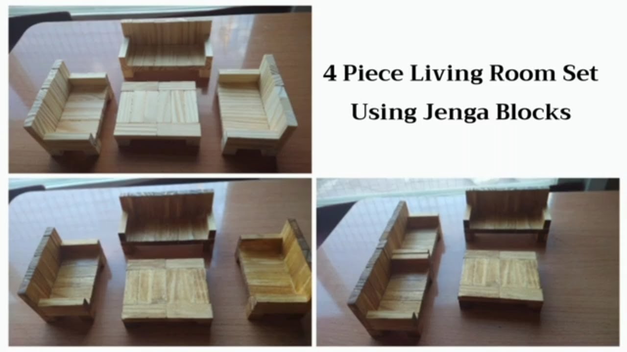 Living Room Set Furniture Using Jenga Blocks YouTube