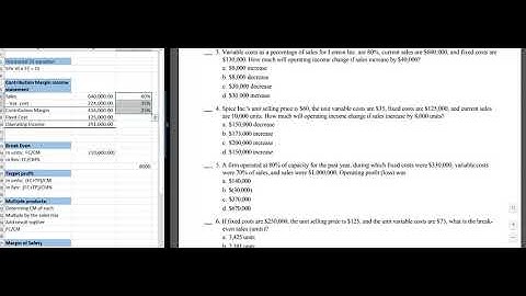 MBA 503 Ch 3 Breakeven problems video