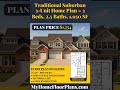 Traditional Suburban 3 Unit Home Plan – 3 Beds, 2 5 Baths, 1,950 SF