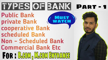 #1 TYPES OF BANK || FOR B.COM & M.COM ENTRANCE
