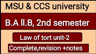 law of torts unit-2 in hindi | B.A ll.b | law_with_riya #law_of_tort #lawoftorts