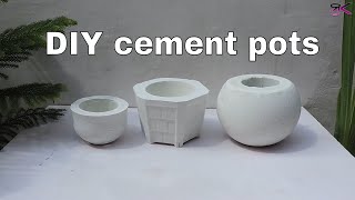 How To Make Cement Flower Pots at home | DIY planter | DIY cement pot | RusticKraft