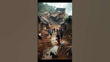 panic!! landslide destroy everything 😱#shorts #disaster #constructiondisaster #landslide