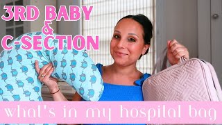 WHAT'S IN MY HOSPITAL BAG 🤍 3rd baby \& repeat c-section
