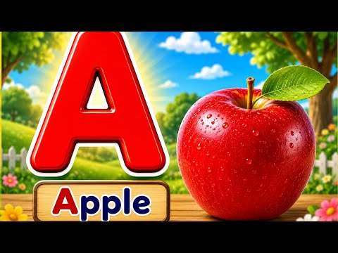 Phonic sound with two words, a for apple b for ball, english alphabet for toddlers @Ronukitv