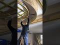 Woman Carpenter Installing Drywall Ceiling #usashorts #woodworking