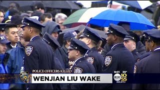 Thousands Pay Their Respects At Wake For Slain NYPD Officer Wenjian Liu