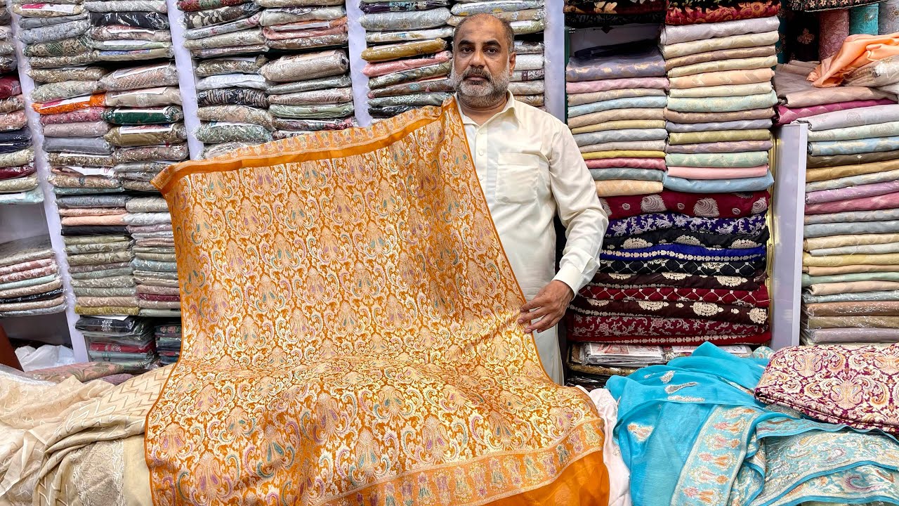 LALUSAR PURE SHAMOZ SILK STONE WORK MOST HIT ARTICLE
