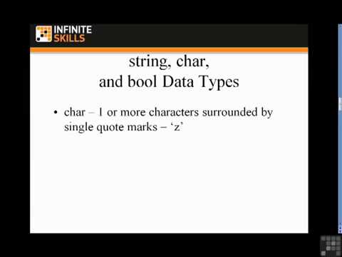 C++ Part 13   Data Types   string, char, bool