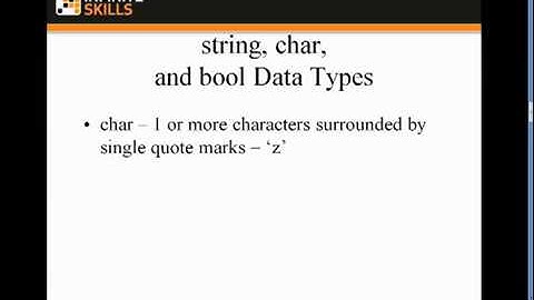 C++ Part 13   Data Types   string, char, bool