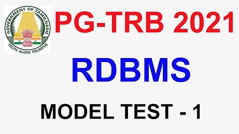 PG TRB COMPUTER INSTRUCTOR RDBMS  MODEL TEST - 1| VIBRANT ONLINE ACADEMY