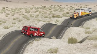 BeamNG.Drive - Cars vs Zig Zag Road Crashes 07 | BeamNG High Speed