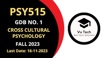 PSY515 GDB 1 SOLUTION FALL 2023 | PSY515 GDB 1 SOLUTION 2023 | PSY515 GDB 1 2023 | PSY515 GDB 2023