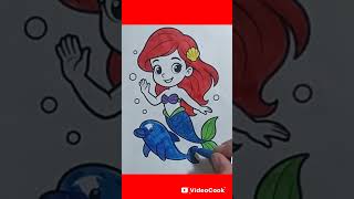 Mermaid Dolphin Coloring Cute Ocean Art for Kids