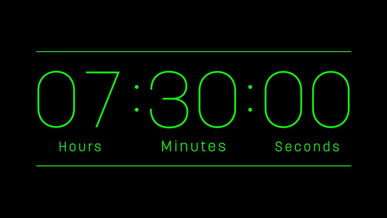 SILENT - 7 Hour and 30 Minute Countdown Timer with Chapters - Badge - Green