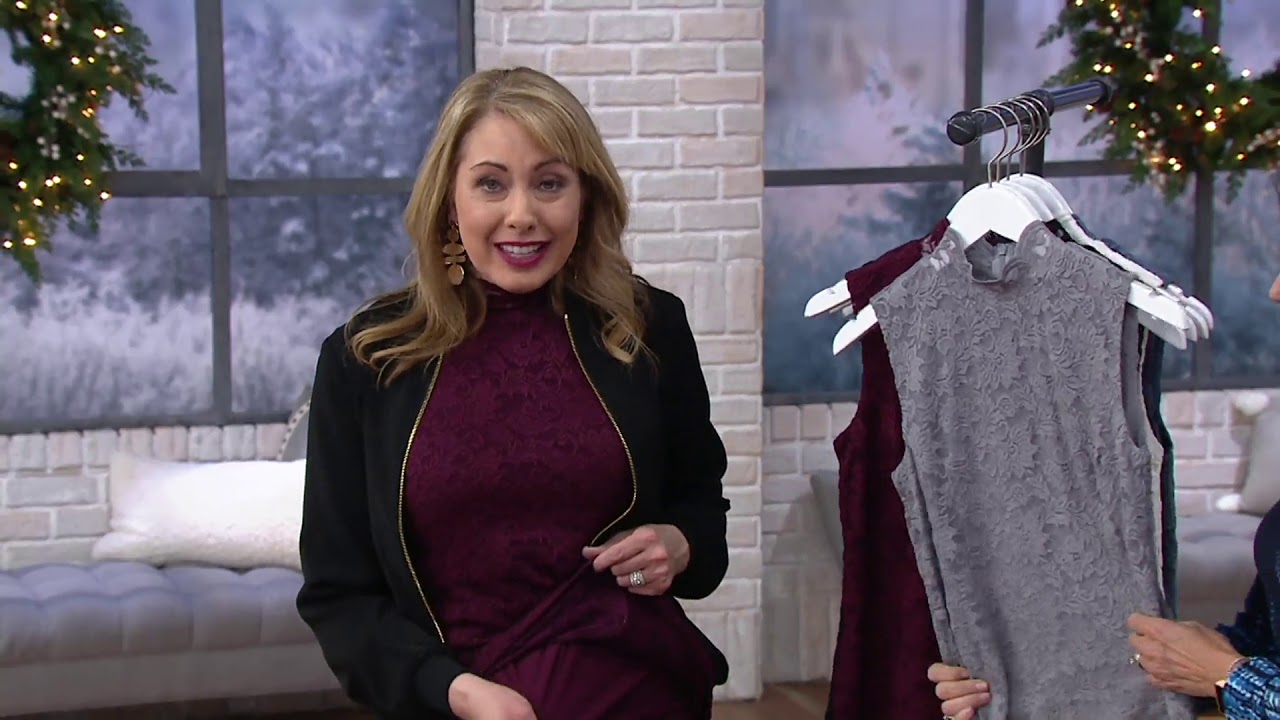 Susan Graver Stretch Lace Mock-Neck Sleeveless Top on QVC