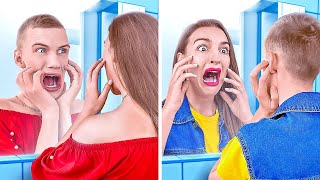 Kizlar Erkekler 24 Saat Vücutlari Deği̇şme Kardeşler Vücutları Değişirse 123 Go Challenge Tiktok