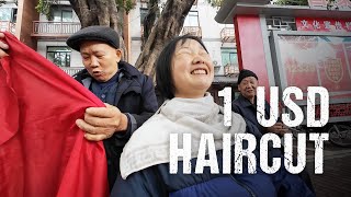 $1 Haircut on the street in China 🇨🇳 I S2, EP60