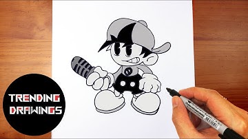 How To Draw FNF MOD Character - Wednesday Infidelity Boyfriend