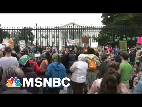 Women's March Staging Sit-In Outside the White House Protesting For Abortion Rights