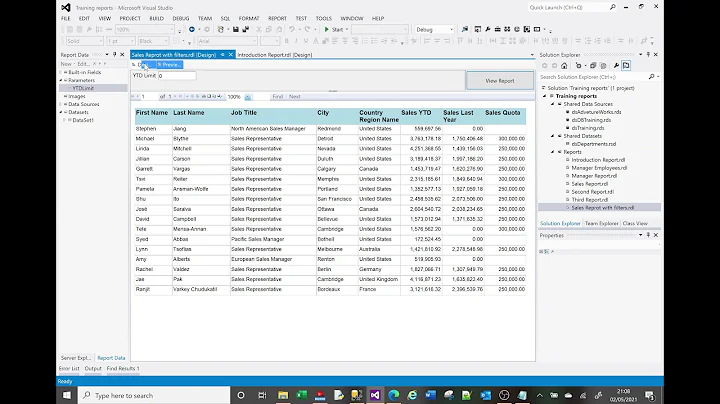 MS SSRS tutorial on show/hide rows/columns filter tablix