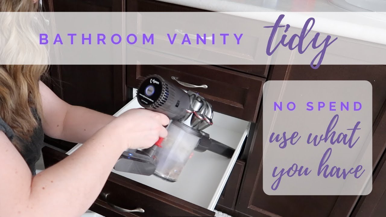Bathroom Vanity No Spend Makeover - YouTube