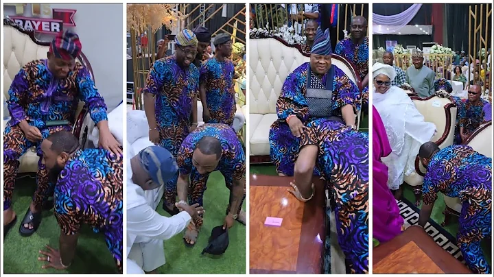 Davido melts hearts by prostrating to greet his father ,uncle,Aunty,others at a family function.