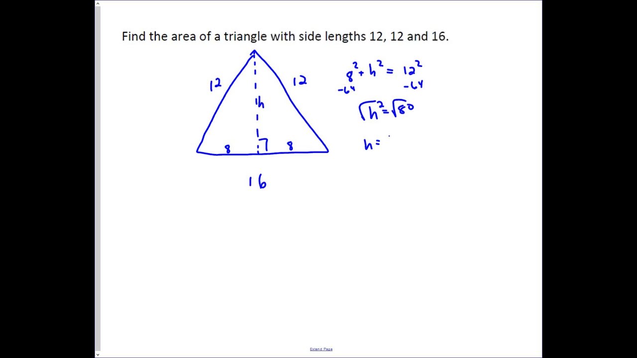 Area of an Isosceles Triangle YouTube