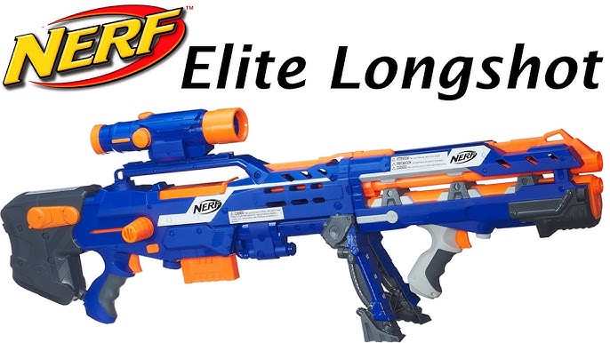 NERF DART GUN - LONGSTRIKE CS-6 Blue Sniper Rifle w/ Large