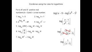 Condensing Logarithmic Expressions