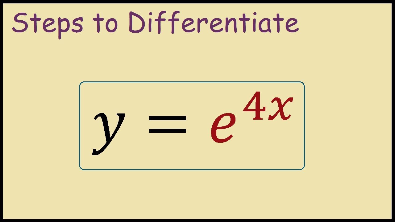 How To Differentiate E 4x Chain Rule Youtube